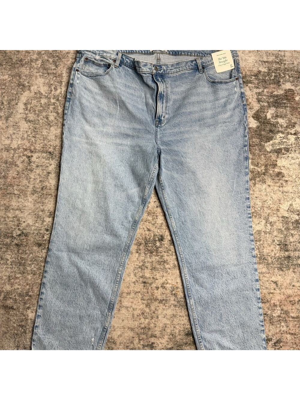 Abercrombie & Fitch Women's Ultra High Rise 90’s Straight Jeans Sz 37 Blue - Picture 1 of 7